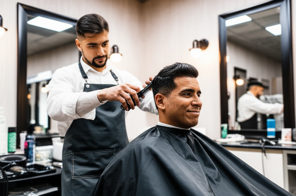Modern barbershop interior